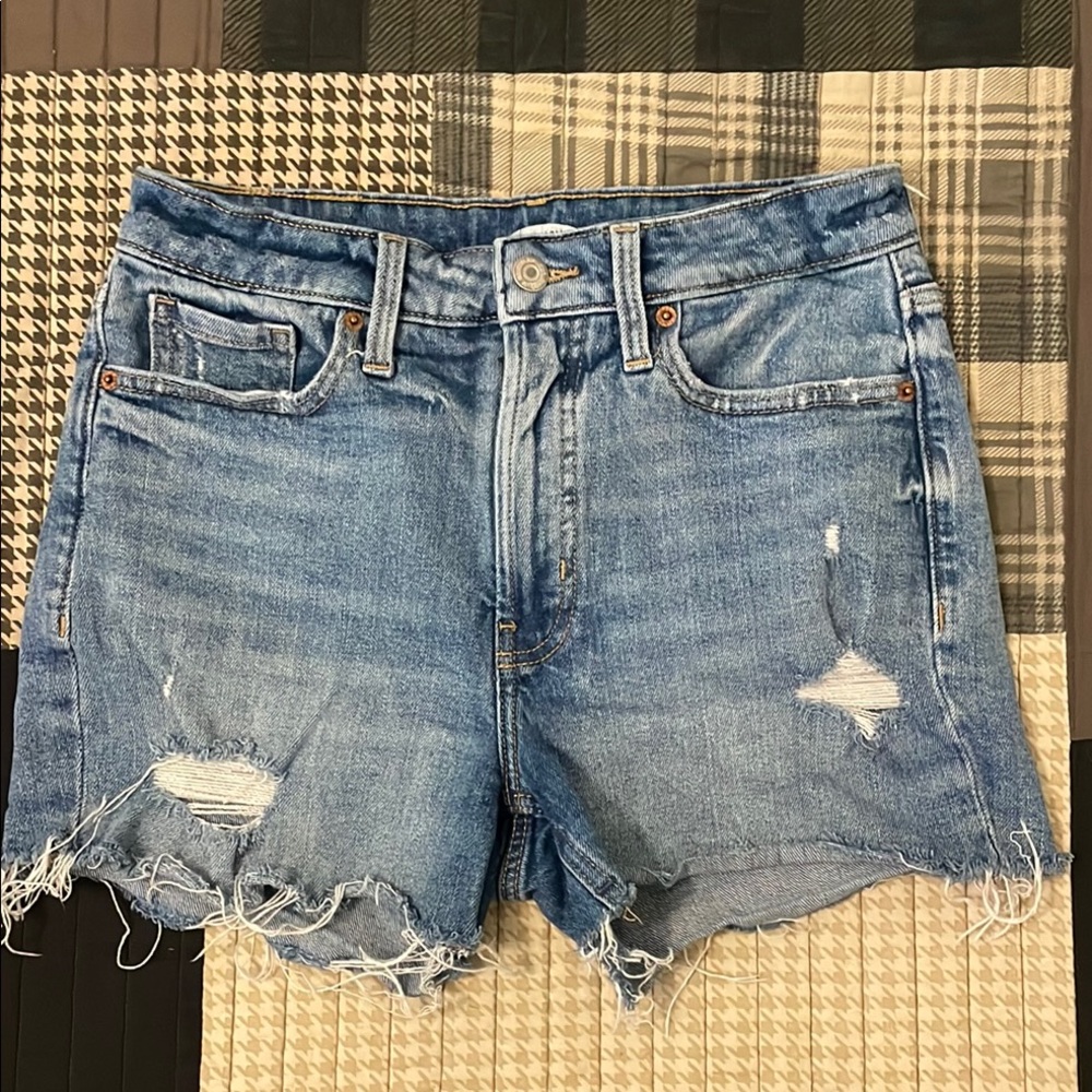 Old Navy Blue Jean Shorts Distressed Frayed Hem